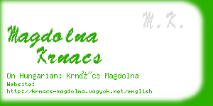 magdolna krnacs business card